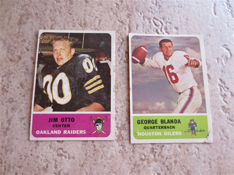 1962 Fleer George Blanda and Jim Otto Football Cards in Affordable Condition