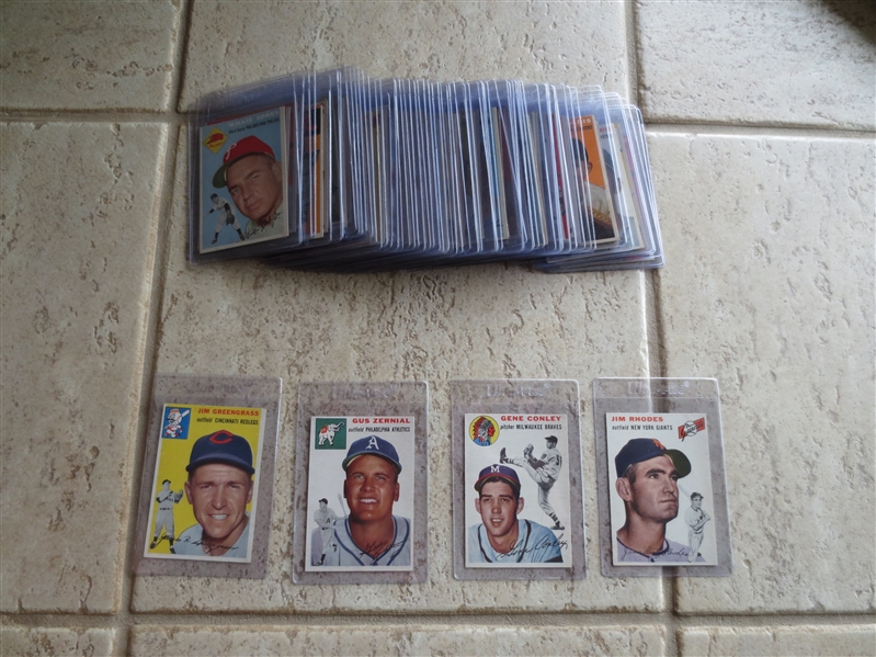 (65) 1954 Topps Baseball Cards with no Superstars