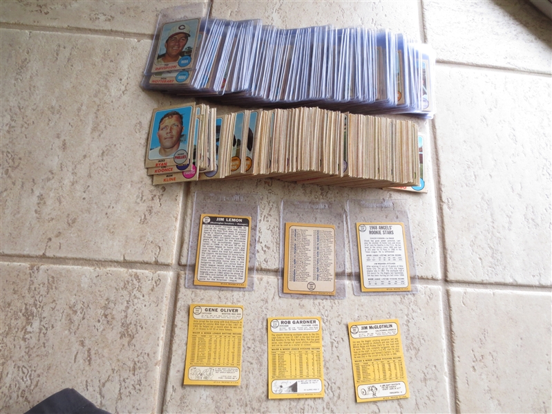 (450+) 1968 Topps Baseball Cards with no superstars in very nice condition