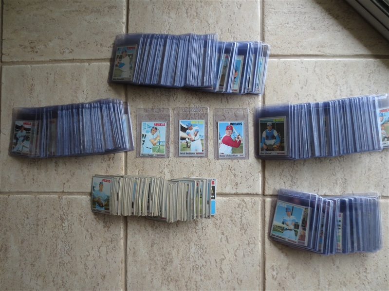 (600+) 1970 Topps Baseball Cards with no superstars and some duplicates in very nice condition