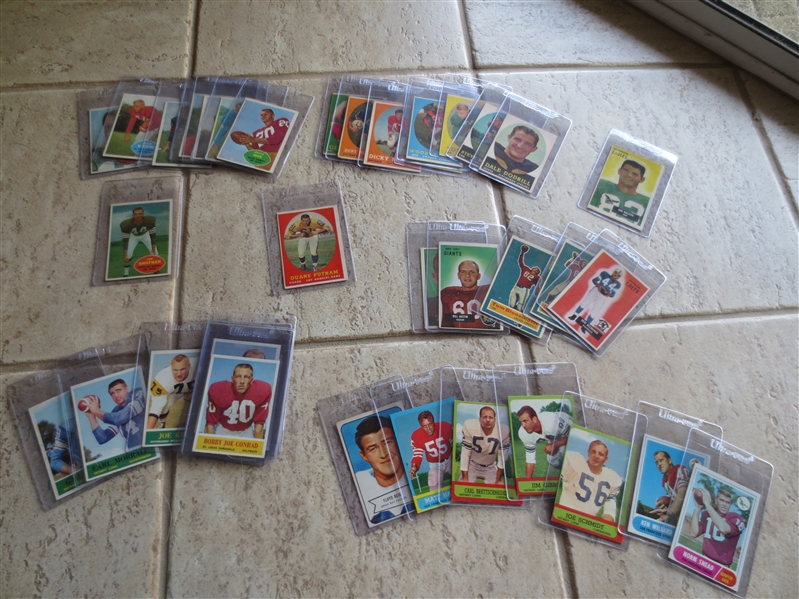 (40) 1950's-60's Topps, Philadelphia, and Bowman football cards in very nice condition