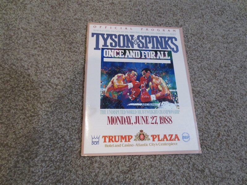 1988 Tyson vs. Spinks Boxing program with LeRoy Neiman cover at Trump Plaza 