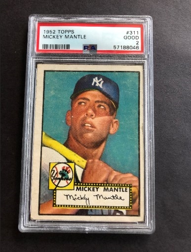1952 Topps Mickey Mantle PSA 2 Good Baseball Card #311 in affordable condition