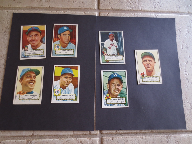 (7) 1952 Topps Baseball Cards in affordable condition including Larry Doby