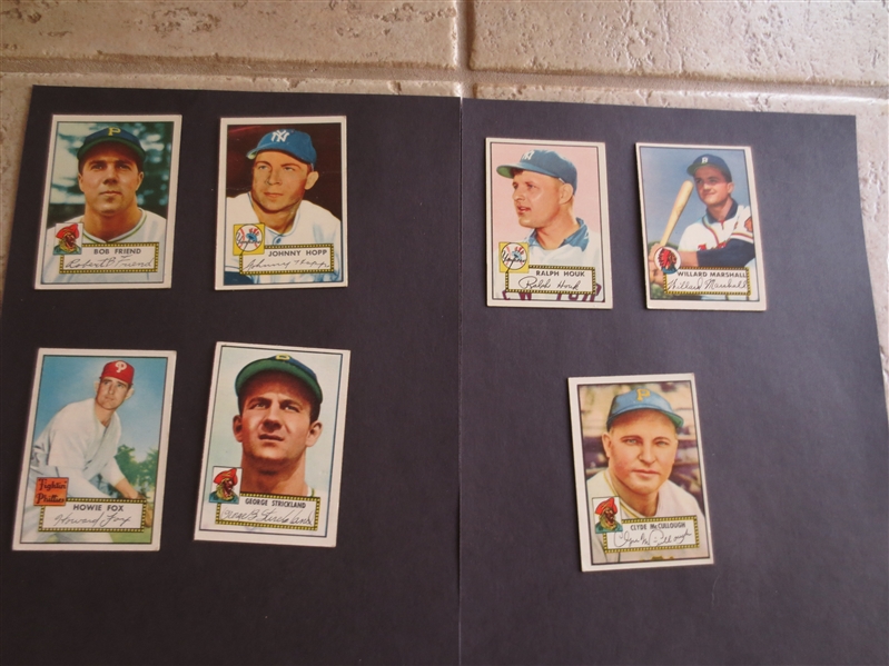 (7) 1952 Topps Baseball Cards including Bob Friend rookie.  All between #1-#250