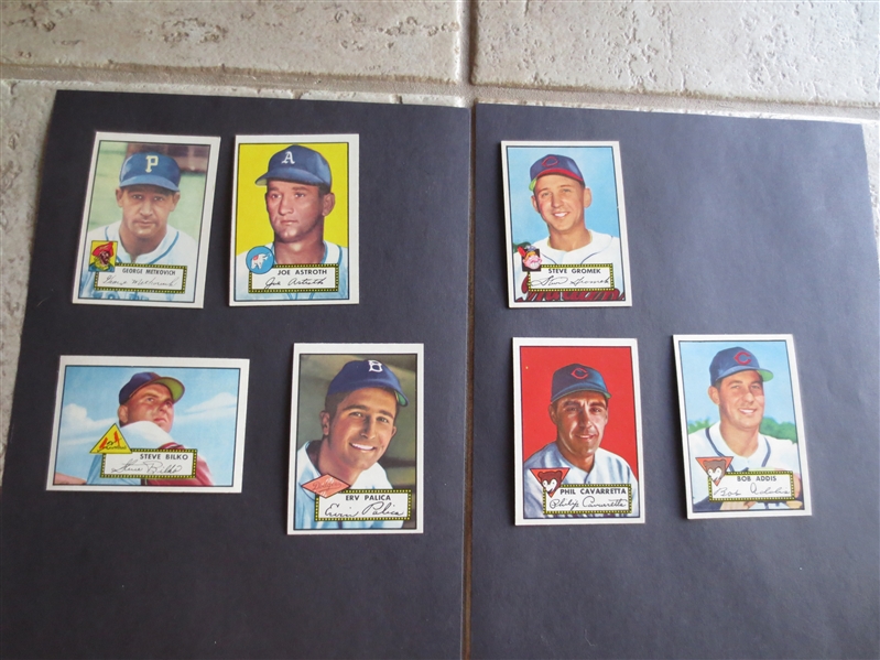 (7) different 1952 Topps Baseball Cards in very nice condition #251-#310 including Phil Cavarretta
