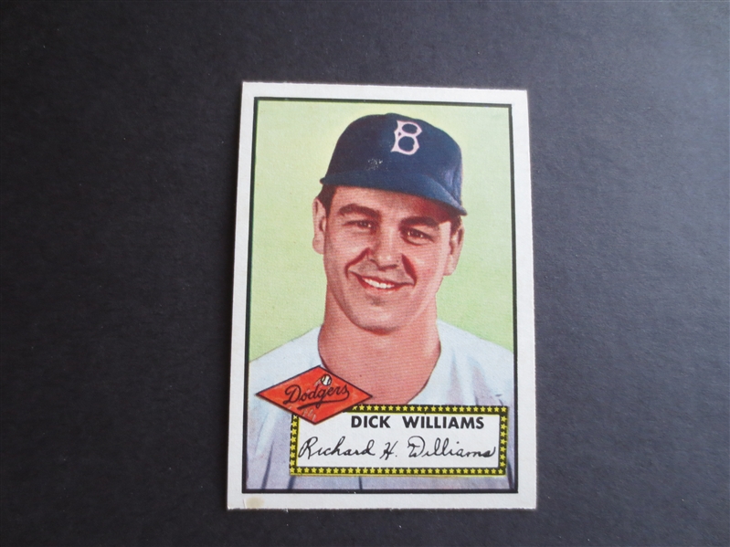 1952 Topps Dick Williams High Number #396 rookie baseball card in beautiful condition