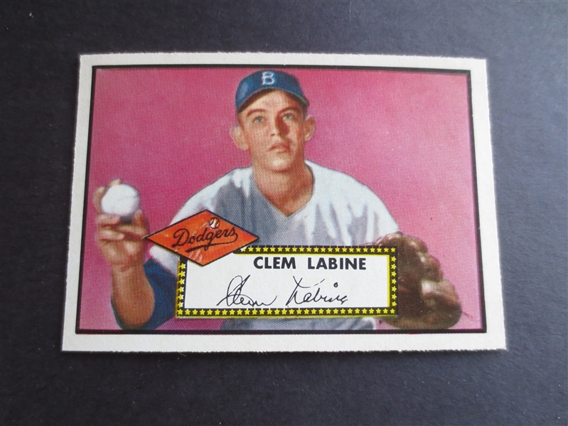 1952 Topps Clem Labine High Number #342 Baseball Card in Beautiful Condition