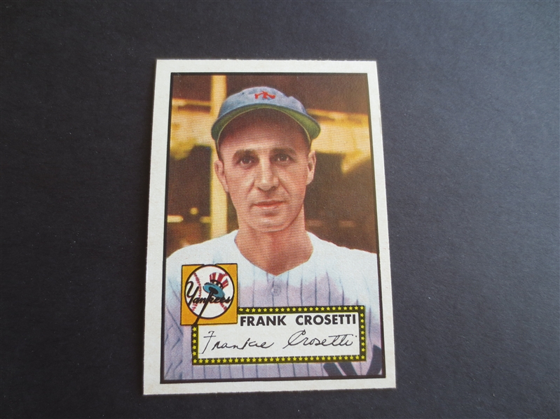 1952 Topps Frank Crosetti high number #384 baseball card--A beauty!  Send to PSA?