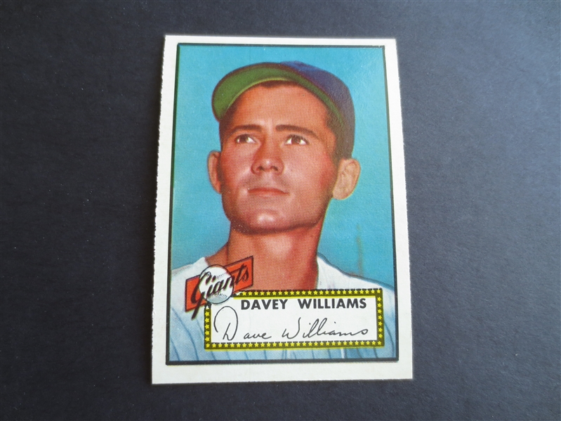 1952 Topps Davey Williams High Number Baseball Card #316 Baseball Card in Beautiful Condition ---send to PSA?