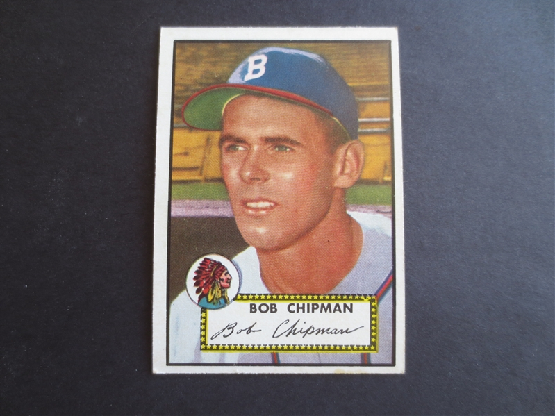 1952 Topps Bob Chipman High Number Baseball Card #388 in very nice condition!