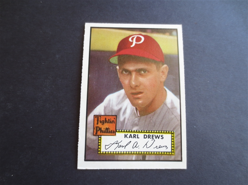 1952 Topps Karl Drews High Number #352 Baseball Card in Super Condition