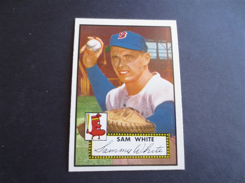 1952 Topps Sam White High Number #345 Baseball Card in Super Condition!
