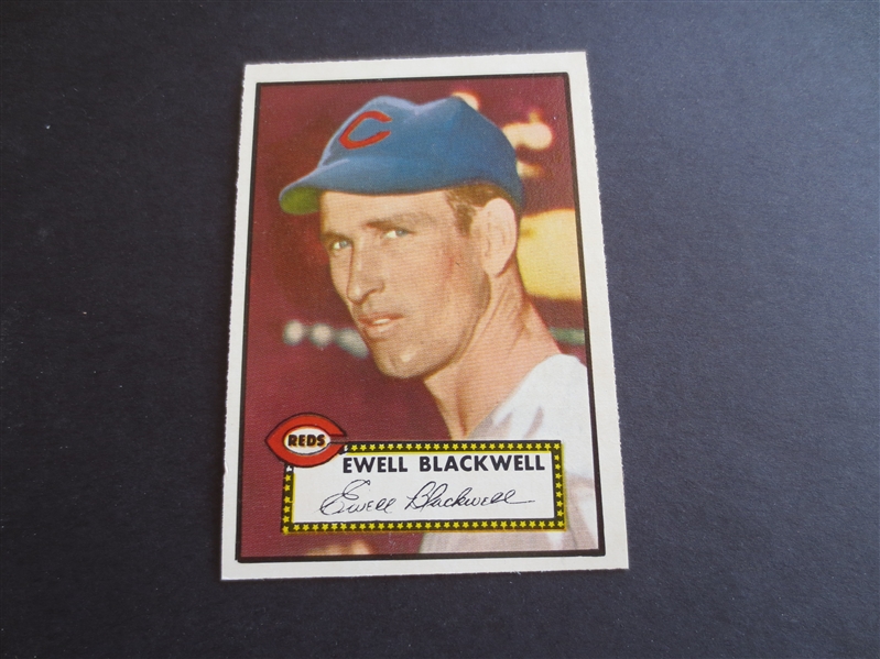 1952 Topps Ewell Blackwell High Number #344 Baseball Card in Great Condition!