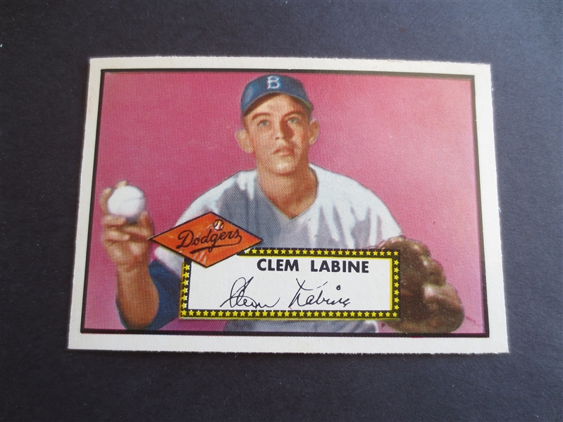 1952 Topps Clem Labine High Number #342 Baseball Card in very nice condition