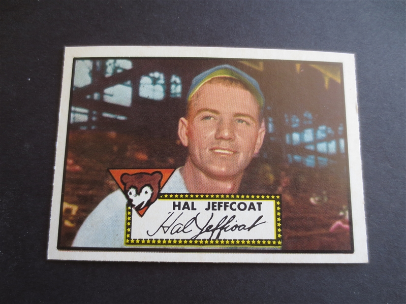 1952 Topps Hal Jeffcoat High Number #341 Baseball Card---A Beauty!