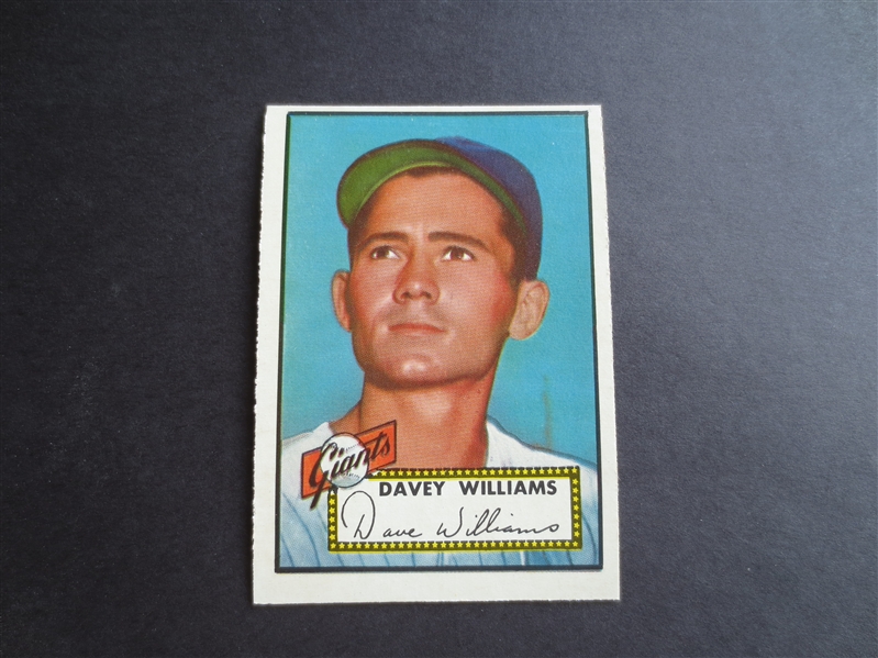 1952 Topps Davey Williams High Number #316 Baseball Card in very nice condition       7