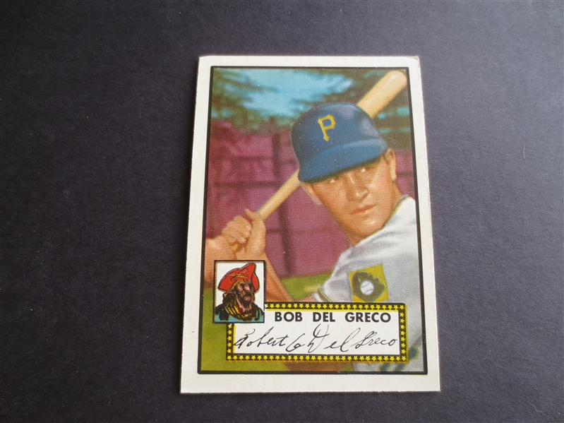 1952 Topps Bobby Del Greco High Number #353 Baseball Card in very nice condition      6-7