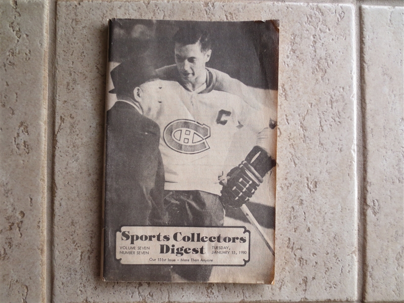 January 15, 1980 issue of Sports Collectors Digest with hockey cover
