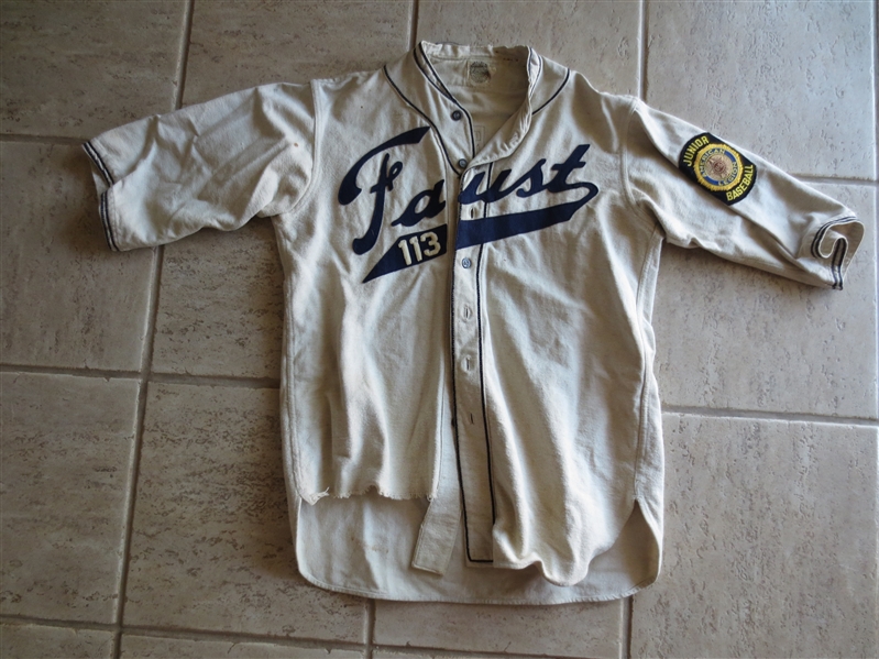 1925-42 Faust 113 American Legion Baseball Jersey with Beautiful Spalding Cloth Patch