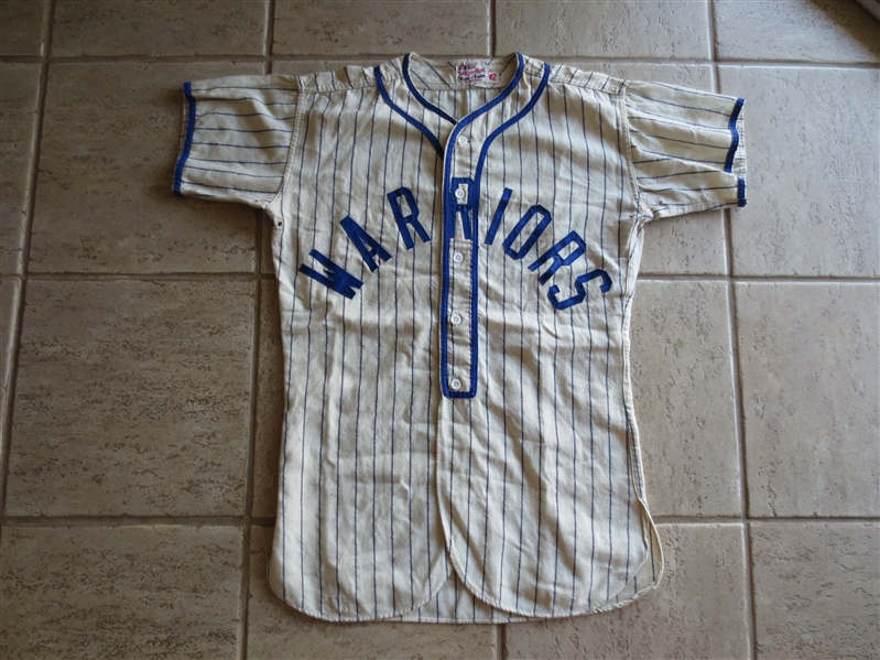 1950's-60's Professional Rawlings Hall of Fame Flannel Baseball Jersey and Pants  Warriors
