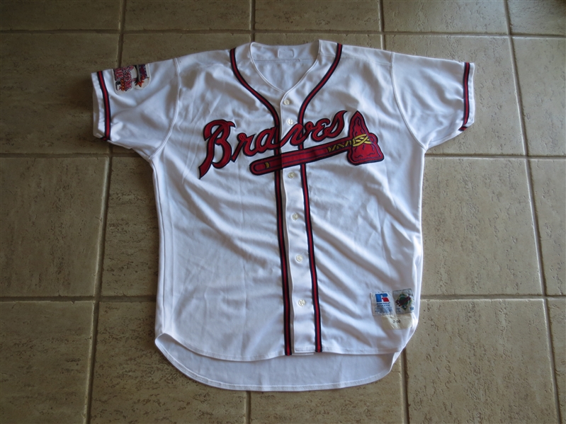 2000 Atlanta Braves John Burkett Game Worn Jersey with All Star Game Patch #19 by Russell