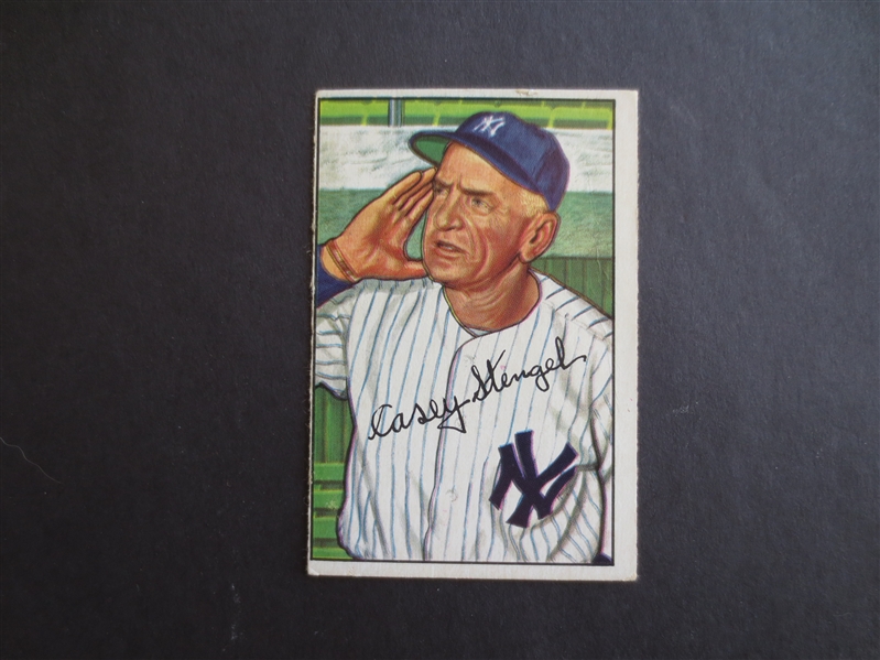 1952 Bowman Casey Stengel Baseball Card #217 in Affordable Condition