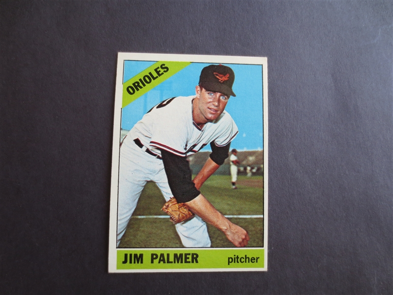 1966 Topps Jim Palmer Rookie Baseball Card #126 in very nice condition!