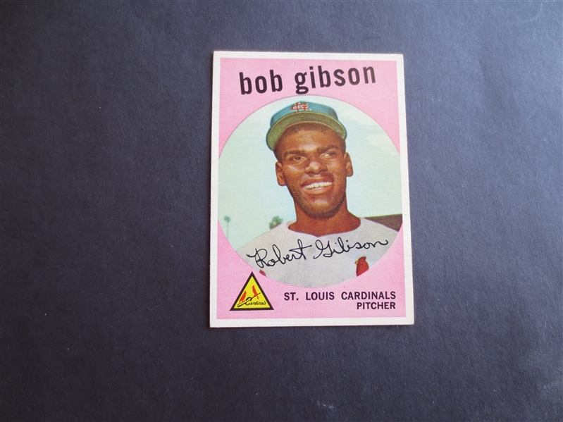 1959 Topps Bob Gibson Rookie Baseball Card #514 in Very Nice Condition!