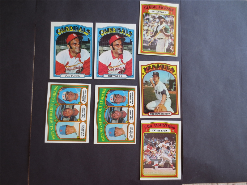 (7) 1972 Topps Superstar Baseball Cards in nice condition with two Joe Torre