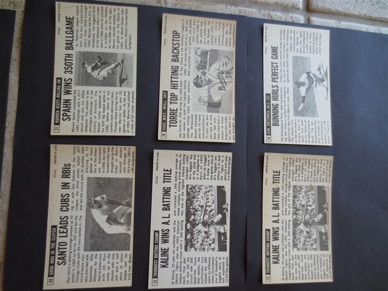 (6) 1964 Topps Giants Superstar Baseball Cards in Beautiful Condition---send to PSA?