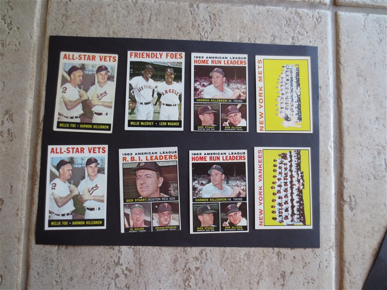 (8) 1964 Topps Baseball Cards with superstars and some duplication