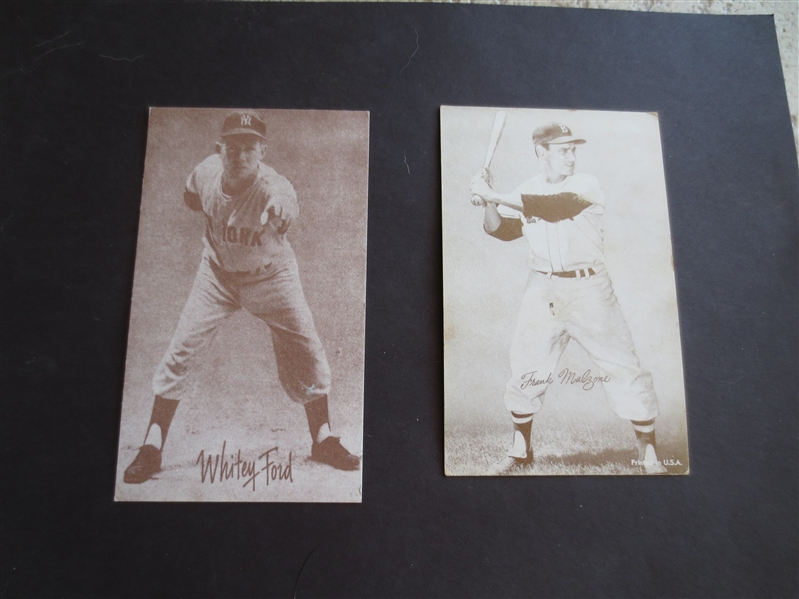 (2) 1960's Exhibit Machine Cards of Whitey Ford and Frank Malzone