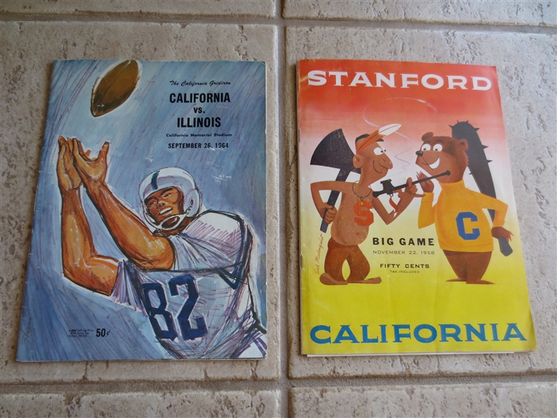 1958 and 1964 Home football programs featuring CAL