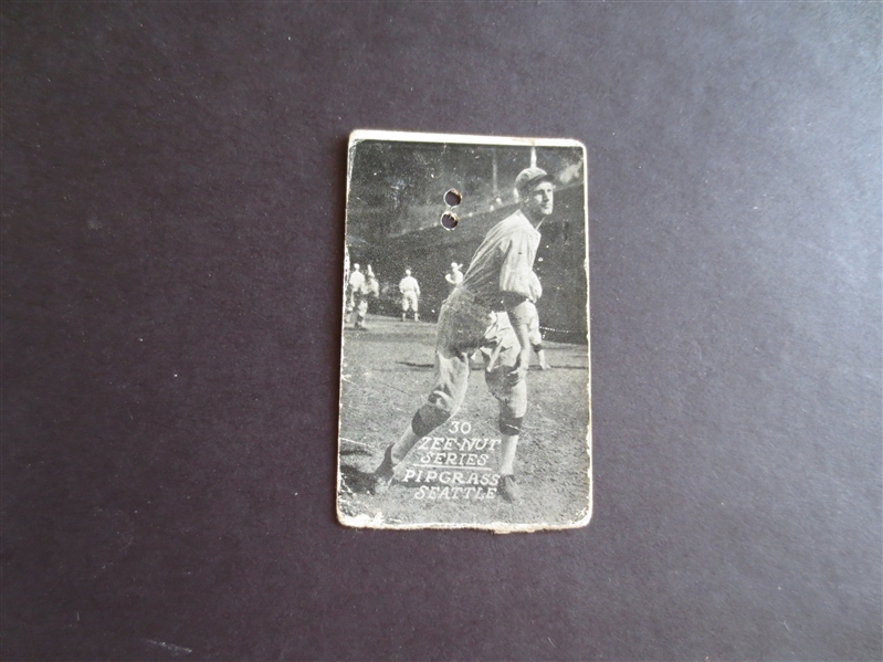 1930 Zeenut Pipgrass Seattle Baseball Card PCL