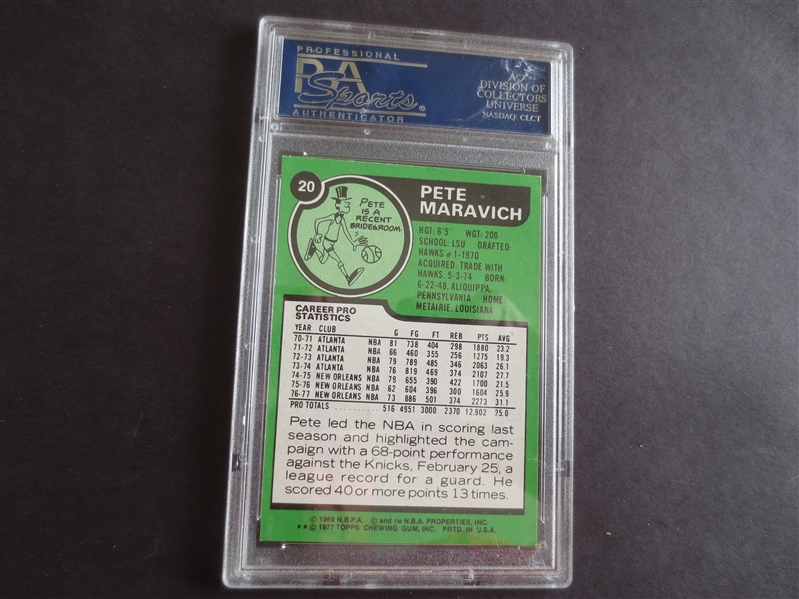 1977 Topps Pete Maravich PSA 8 near mint-mint basketball card #20