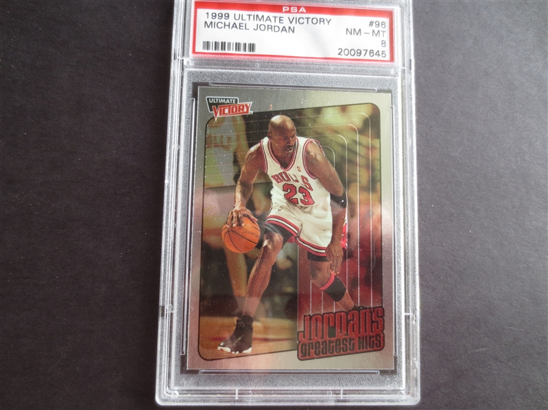 1999 Ultimate Victory Michael Jordan PSA 8 near mint-mint basketball card #96