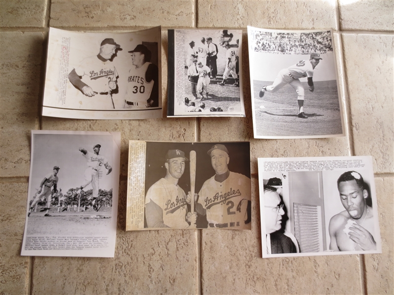 (7) 1960's Los Angeles Dodgers Wire Photos
