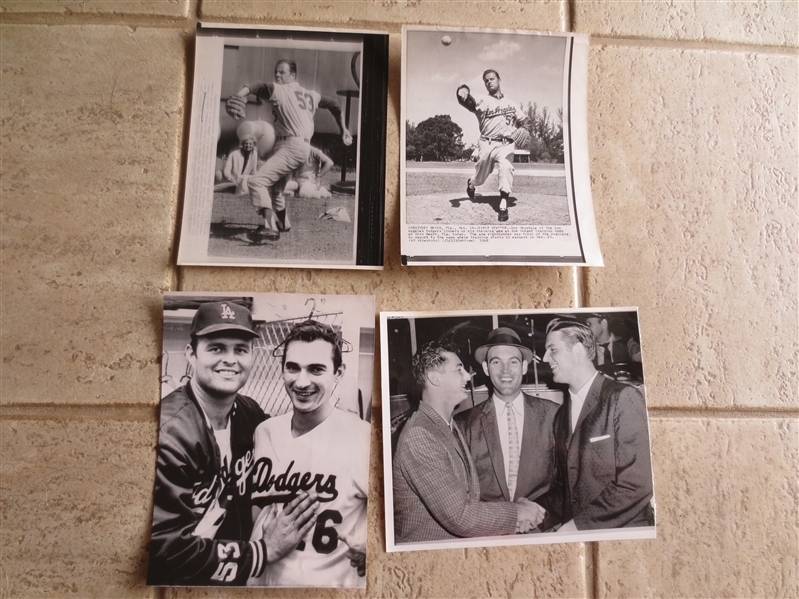 (4) Don Drysdale Los Angeles Dodgers Wire Photos from 1959-68