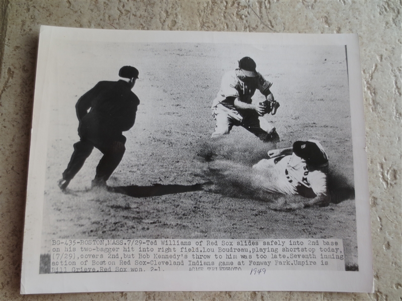 1949 Acme Telephoto Ted Williams slides for a double