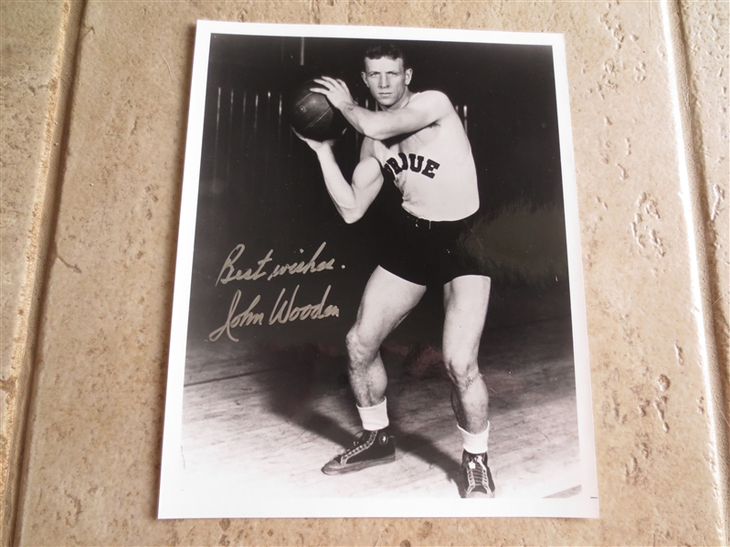 Autographed John Wooden 8x10 Photo signed in Silver Ink
