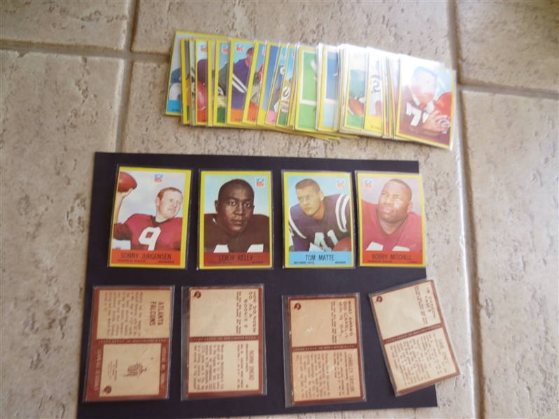 (38) 1966 Philadelphia Football Cards with Stars like Sonny Jurgensen, Mitchell, Kelly, etc.