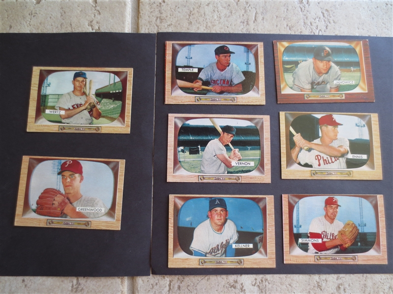 (8) different 1955 Bowman Baseball Cards in Beautiful Condition including Wertz