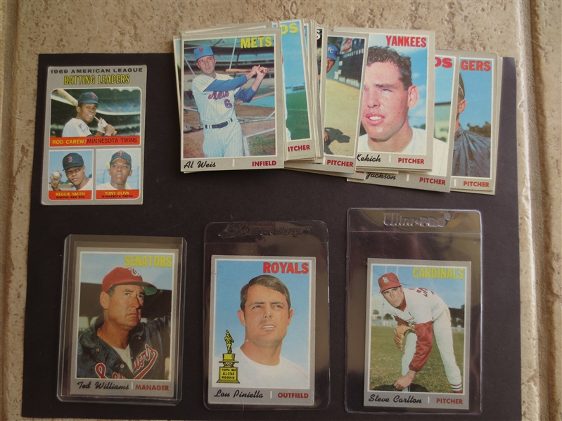 (27) 1970 Topps Baseball Cards including Steve Carlton and Ted Williams