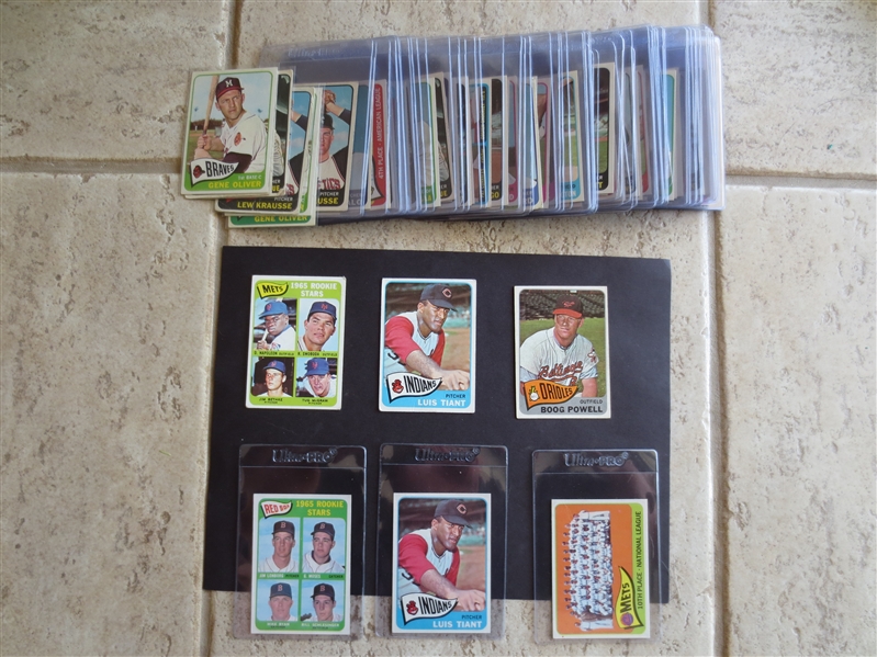 (70) 1965 Topps Baseball Cards in very nice condition with no Hall of Famers but (33) high numbers!