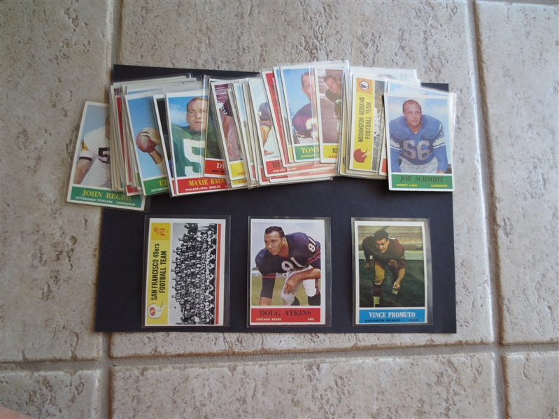 (40) 1964 Philadelphia Football Cards with Team Cards in nice condition