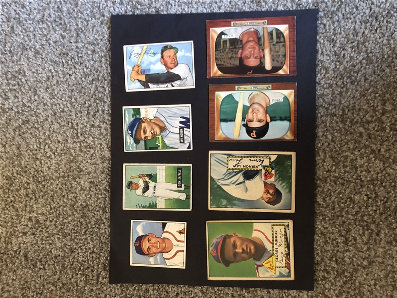 (8) 1950-55 Bowman and Topps Baseball Cards in Assorted Condition