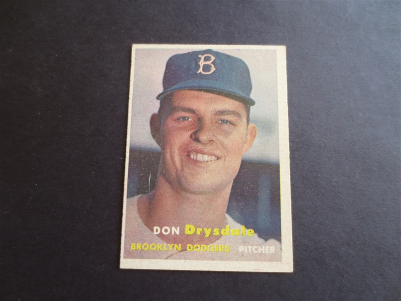 1957 Topps Don Drysdale Rookie baseball card #18 in very nice condition