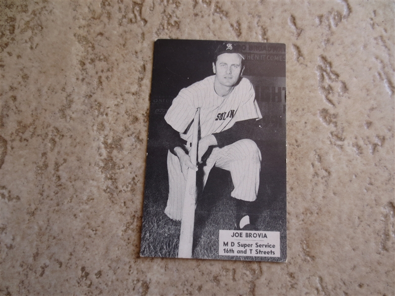 1954 MD Super Service Joe Brovia Sacramento Solons PCL Baseball Card   RARE
