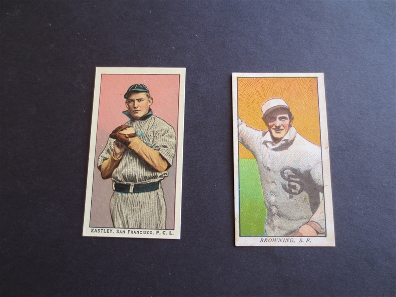 1909 Obak T212 Browning and 1910 Obak 175 Subjects T212 Eastly Baseball Cards